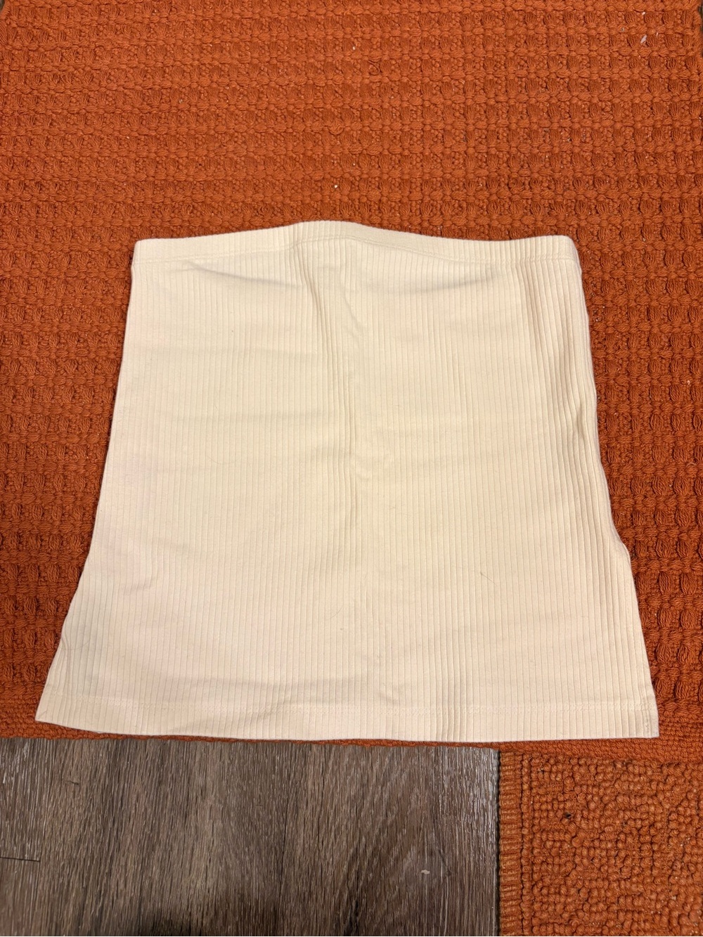Women's Cream Ribbed tube top